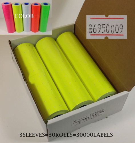 Green Color 30ROLLS(30000 Labels ) for SWIFE1 MX5500 TOWA 1Line Price labeler