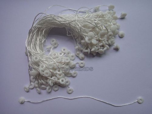 1 bag white hang tag string plastic snap lock pin loop fastener hook ties 18cm for sale