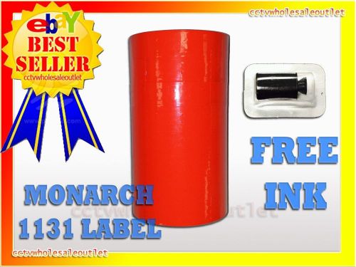 FLUORESCENT RED LABEL FOR MONARCH 1131 PRICING GUN 1 SLEEVE=8ROLLS