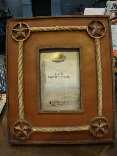 DISTRESSED WESTERN PHOTO FRAME FOR HANGING/TABLE 4X6 HOME DECOR