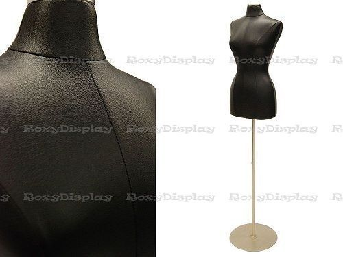 Female Body Form Size 6/8 Black PU Leather Cover #JF-F6/8PU-BK+BS-04