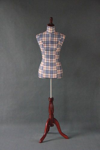 34&#034;26&#034;35&#034; UP TO 6&#039; TALL FEMALE MANNEQUIN DRESS FORM W/ CHERRY WOOD BASE M (MM0)