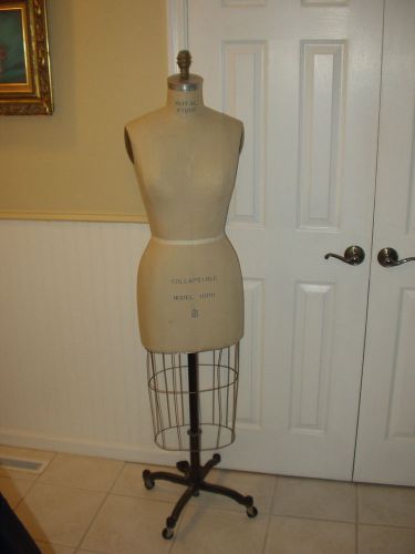Female Dress Form Collapsible Misses 8 on Rolling Stand