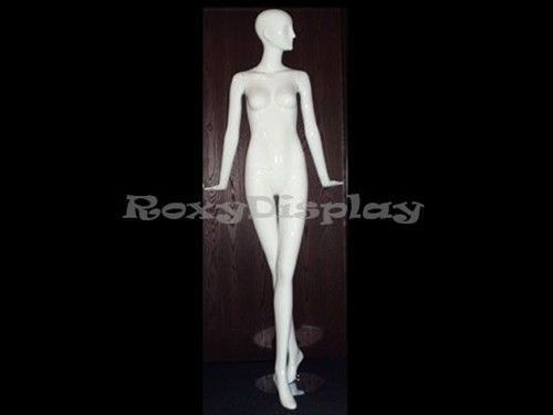 Female Fiberglass Glossy White Mannequin Eye Catching Abstract Style #MD-XD10W