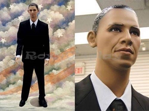 Fiberglass realistic male molded short hair mannequin dress form display #obama for sale