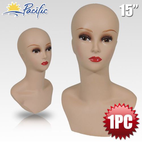 Realistic plastic lifesize female mannequin head display wig hat glasses pdxc for sale
