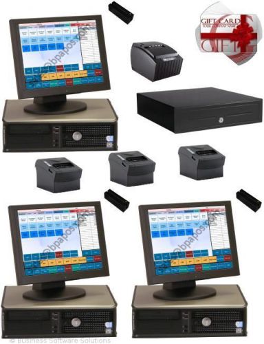 3 Station Restaurant/Bar Touch POS System W Gift Cards