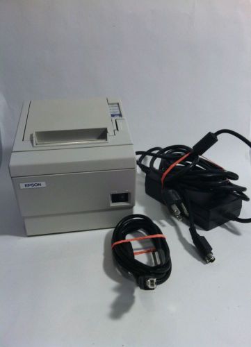 White Epson POS Receipt Thermal Printer TM-T88III M129C- Great Shape &amp; Tested!