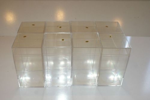 Lot of 8 Acrylic Lucite Plastic Clear Display Boxes 4x4x7 S#7