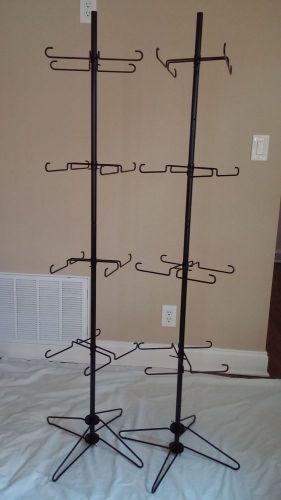 Two Retail Display Hanging Floor Spinner Racks - 4-Tier Wire 61.25”H