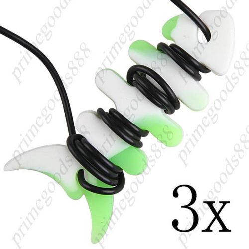 3 x Green White Fishbone&#039;s Shape Soft Wrap Device Earphones Cable Free Shipping