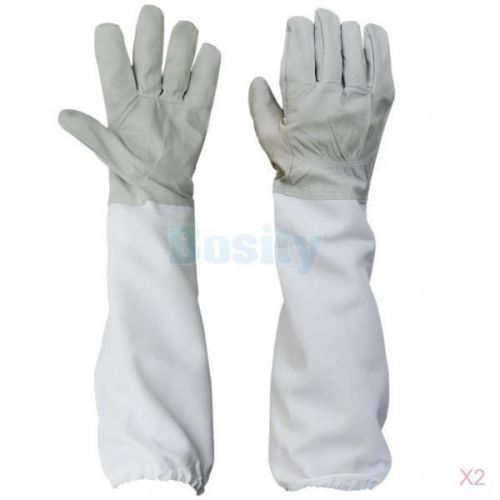 2x Protective Beekeeping Gloves Goatskin Bee Keeping with Vented Long Sleeves