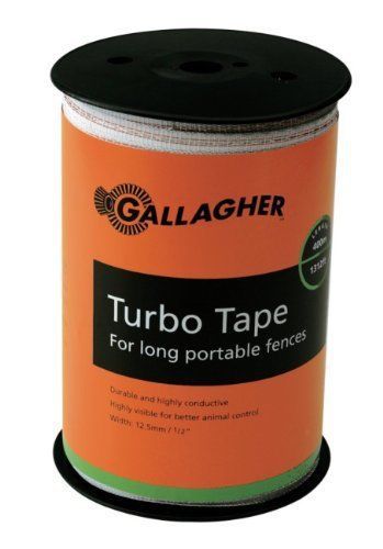 Gallagher G623564 Electric Fence 1/2-Inch Turbo Tape  1312-Feet  White