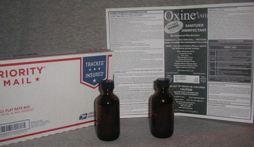 Oxine sanitizer and disinfectant (2) 1.6 fl oz bottles, great for poultry for sale