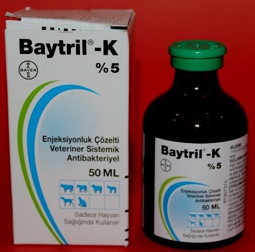 Baytril 5% Enrofloxacin 50 ml FOR DOG-CAT-CATTLE-SHEEP FREE SHIPPING