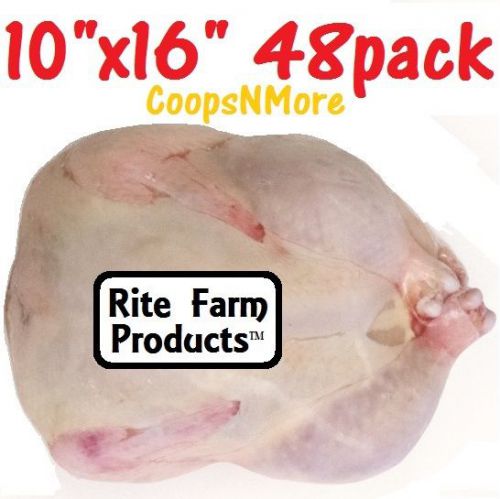 48 PK OF 10&#034;x16&#034; POULTRY SHRINK BAGS CHICKEN FOOD PROCESSING SAVER HEAT FREEZER
