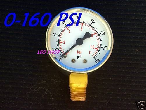 50mm 0-160 PSI Pressure Gauge Base Entry  AIR AND OIL