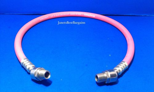 Usa made goodyear red rubber 1/4&#034; 2 foot pigtail air hose whip ball swivel ends for sale