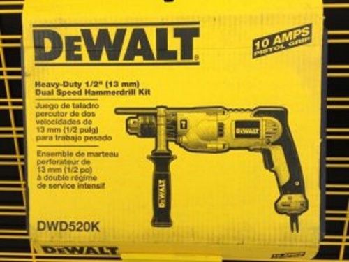 New dewalt dwd520k 1/2&#034; electric dual mode 10 amp hammer drill new in case sale for sale
