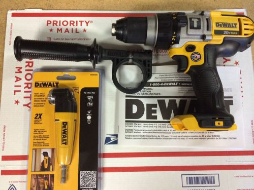 DeWalt DWARA50 Right Angle Attachment + DCD985B 20V HAMMER DRILL DRIVER NEW