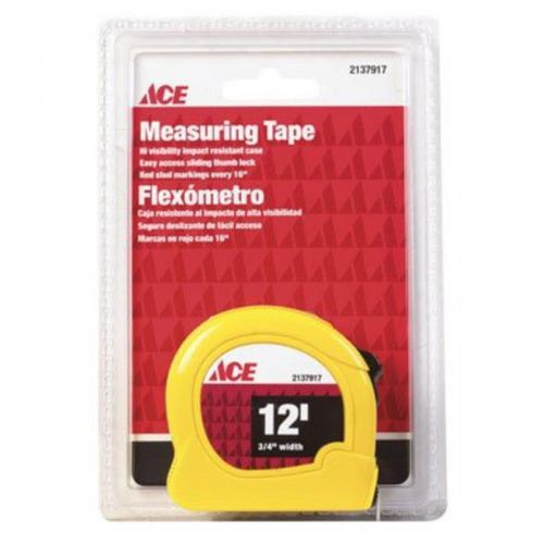 12&#039; Measuring Tape - Yellow ACE Tape Measures and Tape Rules 2137917A