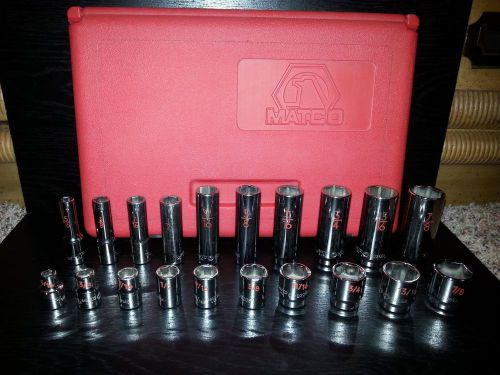 Matco tools 3/8&#034; drive - 20 piece - sae - 6 point socket set - case included for sale