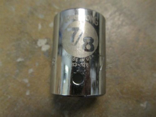 Armstrong 13-128 Chrome 7/8&#034; Standard Socket 12 Point 3/4&#034; Drive Made in USA!