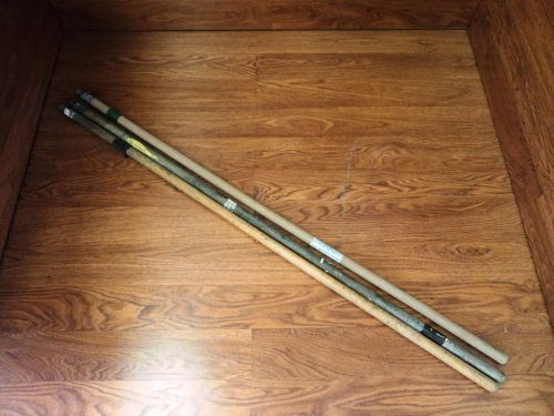 Professional Extension Roller Poles 48-in 4-ft Lot of 3 Male Ends Wood