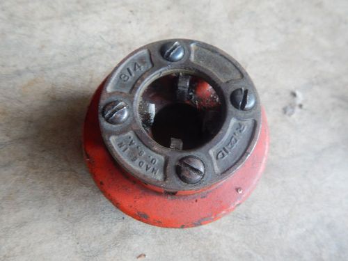 &#034;RIDGID&#034; 3/4&#034; Pipe Die Holder With 4 Dies for # 12-R Ratchet
