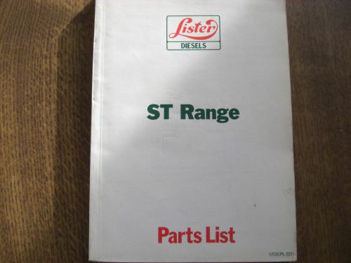 ORIGINAL LISTER ST RANGE PARTS LIST