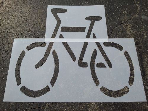 72&#034; BIKE Stencil Parking Lot Stencils Bicycle Stencil 1/16&#034; Thick Plastic
