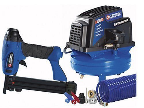New campbell hausfeld  1 gallon tank mounted air compressor with 2-in-1 nailer for sale