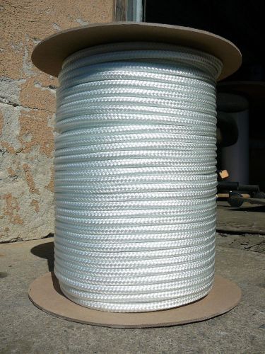 1/4&#034; x 61&#039; white double braided nylon rope halter, craft,  boat, lead line ,etc for sale