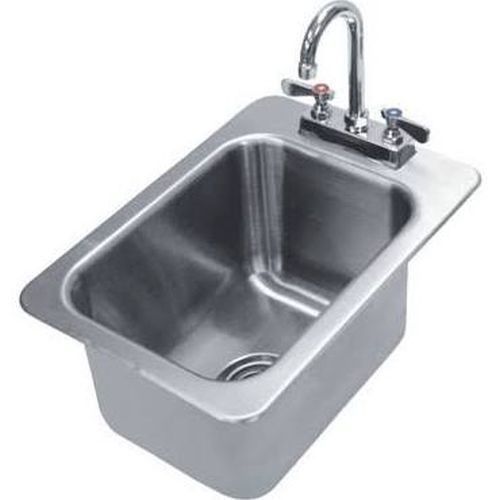 ADVANCE TABCO DI-1-10 DROP IN COUNTER HAND SINK W/ GOOSENECK FAUCET 10 x 14 x 10