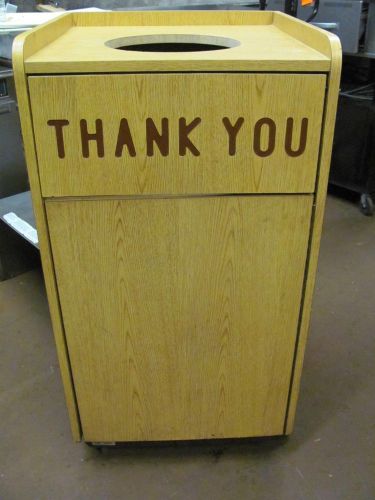 Wood Trash can, restaurant thank you swing door for trash with Liner