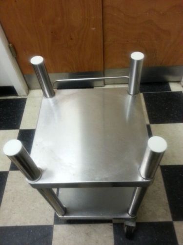 Rice cooker warmer stand with wheels 15&#034; x 15&#034; - stainless steel for sale