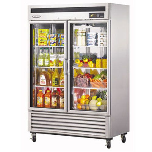 Turbo msr-49g-2 glass door merchandiser, reach-in refrigerator, 2 swing door, 54 for sale