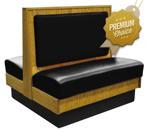 Black Double Wood Restaurant Booth Vinyl Upholstered Back &amp; Seat (KEA-814-D)