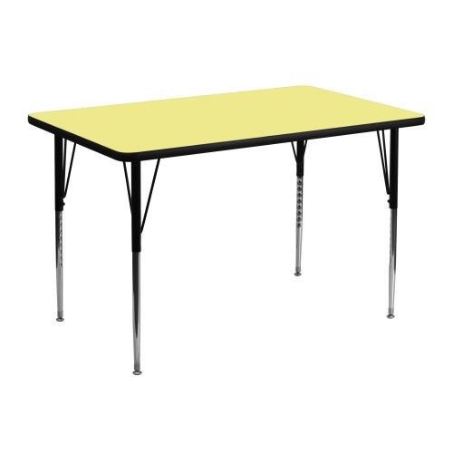 Flash Furniture XU-A3048-REC-YEL-T-A-GG 30&#034;x 48&#034; Rectangular Activity Table with