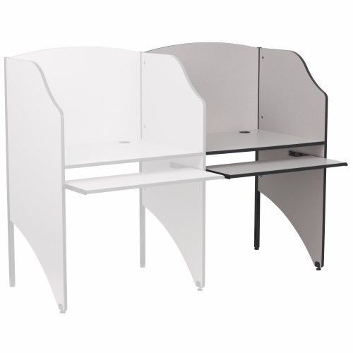 Flash furniture mt-m6202-gy-add-gg add-on study carrel in nebula grey finish for sale