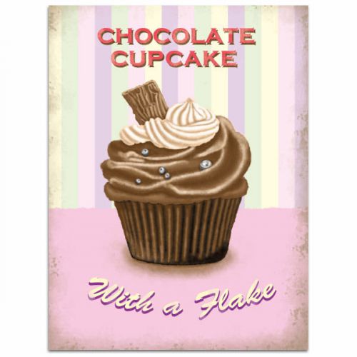 Retro Cupcake Metal Sign