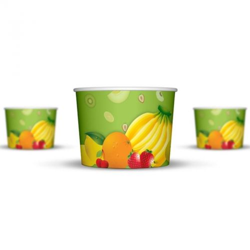8 oz Fresh Fruit Paper Ice Cream Cups - 1,000 / Case