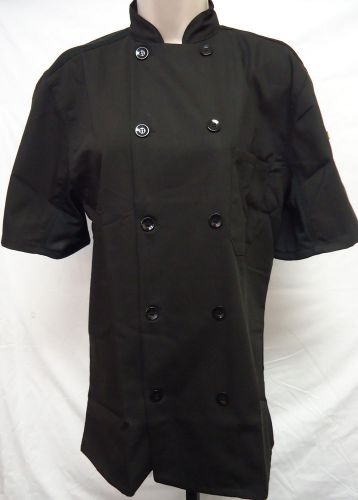 Edwards lightweight vented short sleeve chef coat black xs for sale