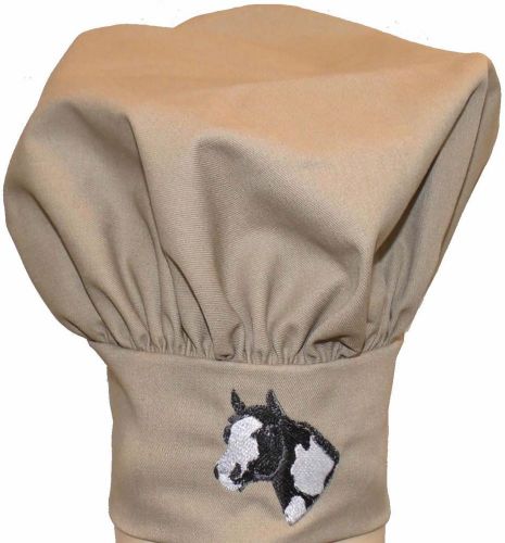 Khaki Paint Horse Head Child Size Chef Hat Adjustable Velcro Monogram Embroidery