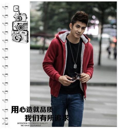 Men&#039;s new men&#039;s jacket korean version of casual jacket plus thick velvet jacket for sale
