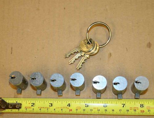 7 Medeco vending machine T &amp; L handle pop out locks w/ 3 keys keyed alke 64S