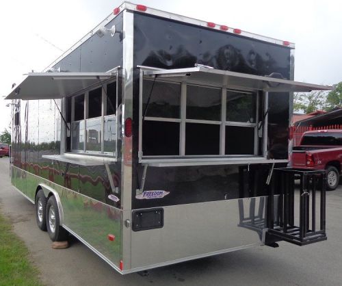 Concession trailer 8.5&#039; x 24&#039; event bbq catering food kitchen (black) for sale