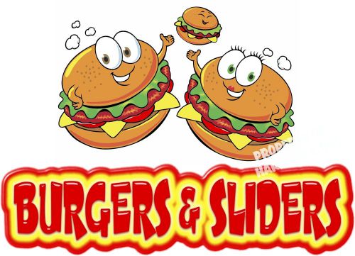 Burgers &amp; Sliders Decal 14&#034; Hamburger Food Truck Restaurant Concession Vinyl