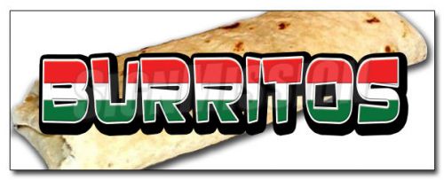12&#034; BURRITOS 1 DECAL sticker burrito taco tacos beef Mexican food restaurant