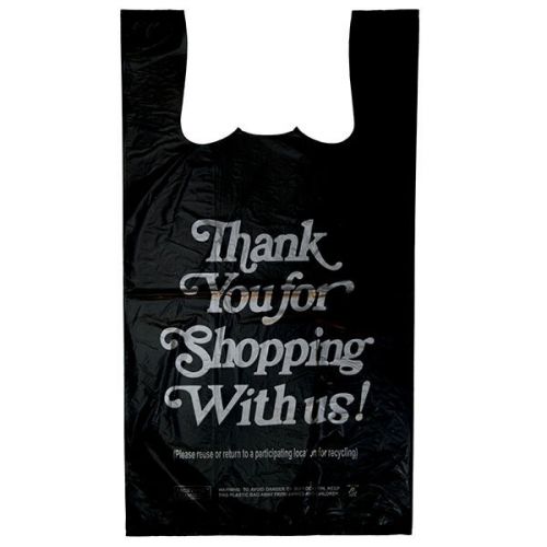 1/6 12x7.5x23 400/bx Liquor Retail T-Shirt Carry Out Plastic Thank You Bags